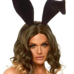 Bendable Velvet Bunny Ears Os Black